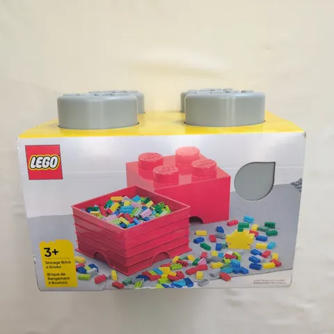 LEGO Stackable Storage Brick 4 Knobs Gray, Compatible for LEGO Bricks 3+