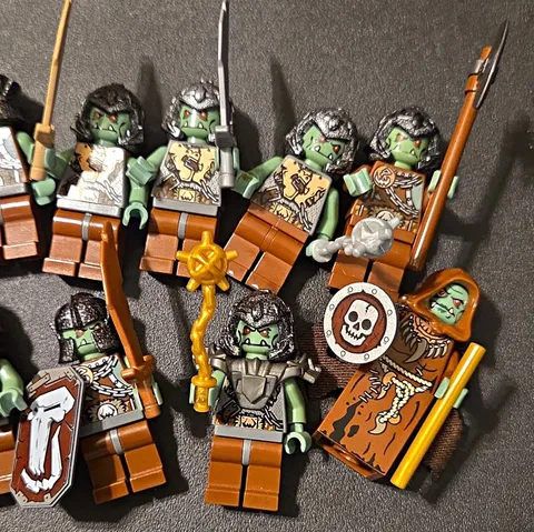 LEGO Castle Trolls  Lot of 10 w/ Weapons & Shields Fantasy