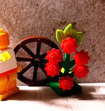 New LEGO Rose Bush Wagon Wheel Set Flowers Rooted Tile Texas LOVE Forever Now