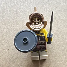 LEGO Gladiator Minifigure w/ Helmet, Sword & Round Shield, Plastic Figure