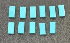 Lego Lot 11 Medium Azure Tile Flat Smooth 1 x 2 Stud Pieces 3069