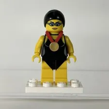 LEGO Swimming Champion col097 Minifigure CMF Series 7 No Stand With Medal