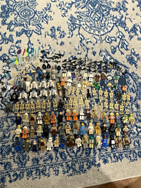 Huge Lego Star Wars Minifigure Lot, 46 full figs, droids, parts, jedi Bob,++