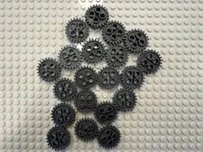 (20)LEGO Technic Gear 24 Tooth 1 Axel Hole Lot-DARK GRAY-#3648/24505