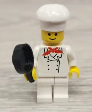 Lego chef001 Cook Chef White Legs Standard Grin Smile Yellow Head Minifigure