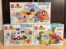 Lot Of 3 Lego Duplo Sets Brand Spidey, Bluey, Ambulance Logical Learning
