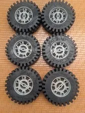 LEGO 6pcs TECHNIC Wheels Tires 24x43 Tire Old Light Gray 3740 Vintage