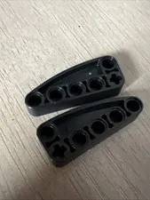 LEGO 80286 Black Technic Liftarm Modified L-Shape Quarter Ellipse 2 x 5 - 2 Pcs