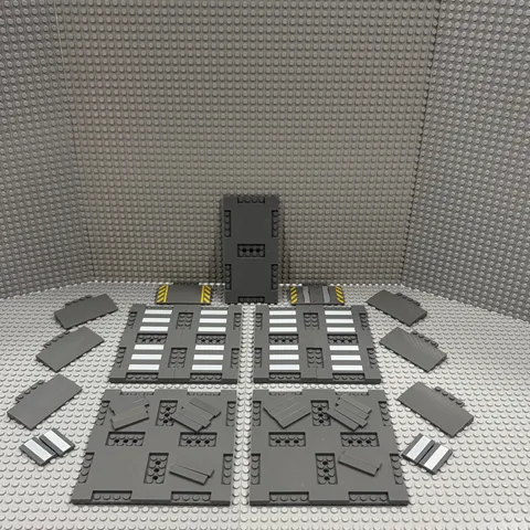 Lego Dark Bluish Gray Brick Modified 16x16 (69958) + 8x16 (71772pb01) + More