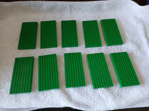 LEGO Green 8x16 Thick Base Brick 10 Pcs