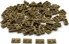 Lego 100 New Dark Tan Plates 1 x 2 Stud Parts