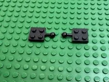 2x LEGO Black Modified Plate 2 x 2 with Tow Ball 6392 6593 1682 7140 4709 #3729