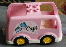 Lego Duplo Bakery Cafe 10928 Replacement Vehicle Only Van Pink Cupcake Logo