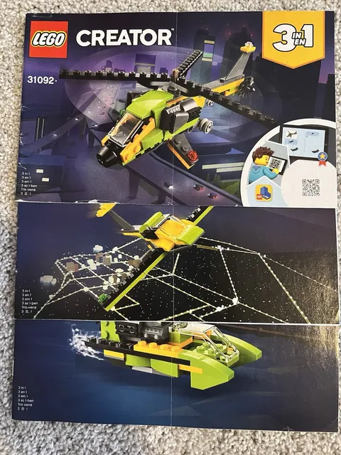 LEGO Creator 31092 Helicopter Adventure 3 Instruction Manuals Only.