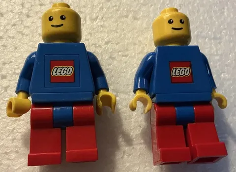 2 Vintage Lego Blue Mini Figure Flashlight w/Clip New Batteries - Retired
