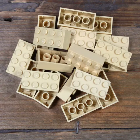 LEGO 3001 Tan Brick 2 x 4 Qty 20 Used Wash and Sanitized