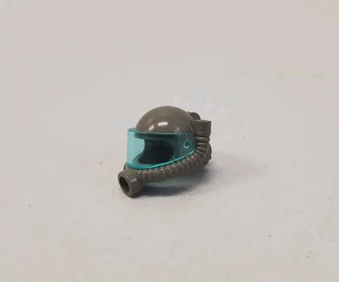 LEGO Minifigure Headgear Gray Helmet Space Rock Raider Breathing Hose Blue Visor