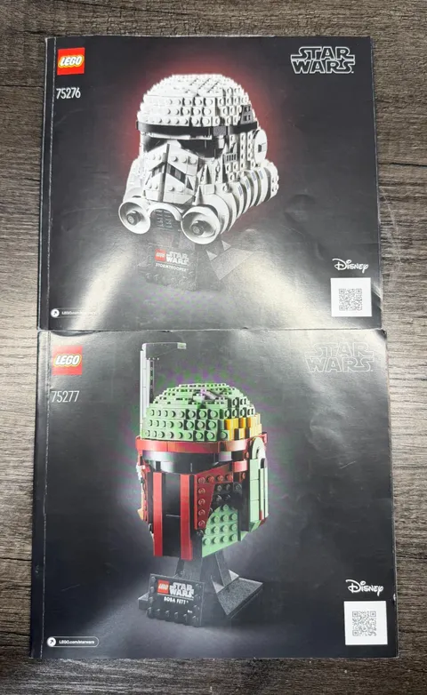 Lego Star Wars Storm Trooper and Boba Fett Helmet Instructions only (No QR code)
