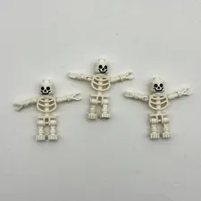 LEGO Castle Skeleton Minifigure Lot x3 White Vintage Figures Ghost Knight Dragon