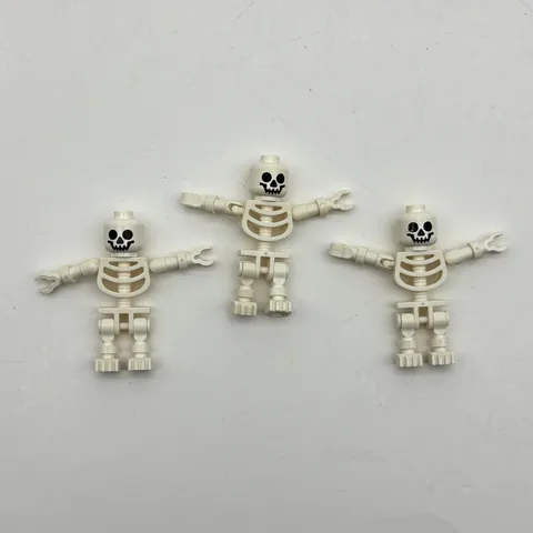 LEGO Castle Skeleton Minifigure Lot x3 White Vintage Figures Ghost Knight Dragon