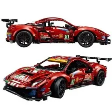 1677PCS Ferrari 488 GTE Racing Car Building Blocks Compatible with LEGO Technic