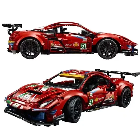 1677PCS Ferrari 488 GTE Racing Car Building Blocks Compatible with LEGO Technic