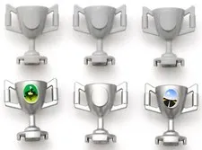 LEGO HARRY POTTER 6 Piece Gray & Silver QUIDDITCH Trophies Lot