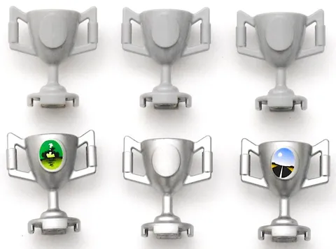 LEGO HARRY POTTER 6 Piece Gray & Silver QUIDDITCH Trophies Lot