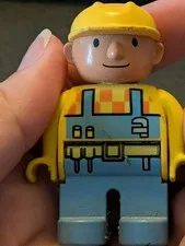 Bob The Builder Lego Duplo People Block 2.5” Tall  Plastic Figure