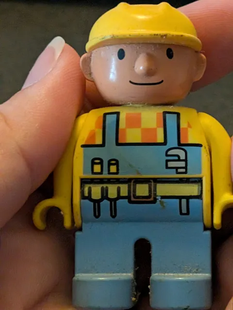 Bob The Builder Lego Duplo People Block 2.5” Tall  Plastic Figure