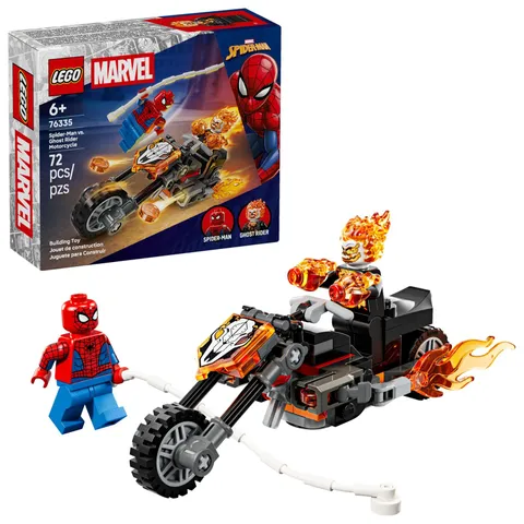 LEGO Marvel Spider-Man vs. Ghost Rider Motorcycle Building Toy for Multicolor