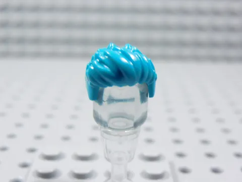 LEGO Bright Bluish Green Short Hair Swept Up in Front Minifig BQ