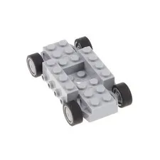 1x LEGO Chassis 4x8x1 Light Gray Wheels Flat Silver Felge Rad 93594c01 30837
