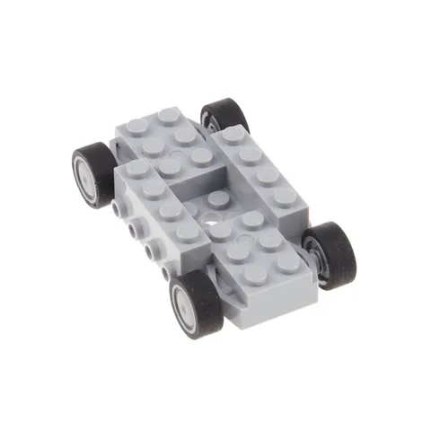 1x LEGO Chassis 4x8x1 Light Gray Wheels Flat Silver Felge Rad 93594c01 30837