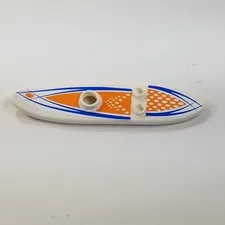LEGO : Surfboard With Silver 6075 City Coast Guard Blue White Orange