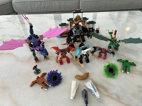 LEGO NINJAGO 8 set Bundle  – No Minifigs – Temple, Dragons, Mechs & More