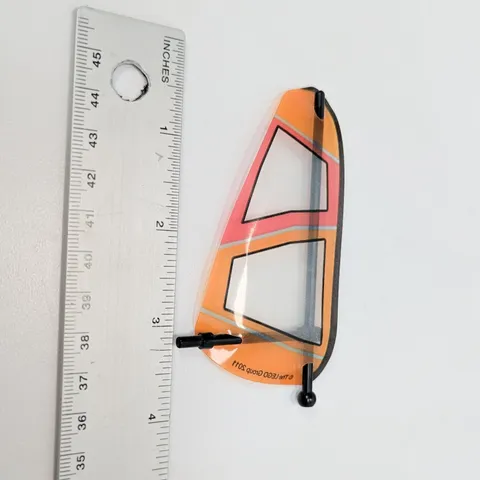 LEGO PART 93383 Sail, Windsurfer, 6 x 12 Triangle, with Orange and Red Print