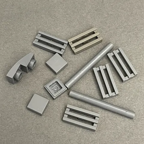 Lego 21462 30374 24201 3070 2412 Old & Dark Blue Gray Pieces Lot of 11