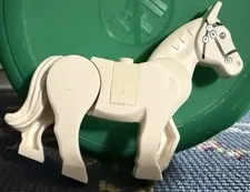 Lego Horse White Movable Legs w/Black Eyes Vintage
