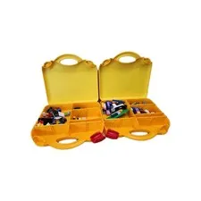 LEGO Yellow & Red Plastic Carrying Case Storage with Handle with Legos