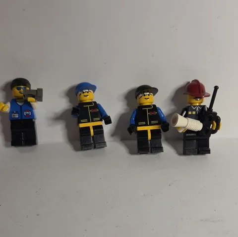 LEGO Minifigures Lot of 4 Firefighter & Workers w/ Accessories Camera Map