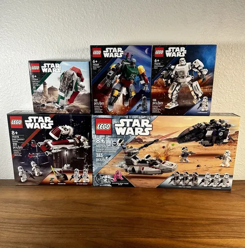Lego Star Wars Lot 75369 75370 75344 75378 40755 Mechs Speeders Retired Gift