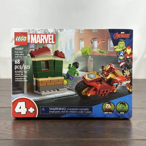 Lego Marvel 76287 Iron Man w/ Bike & Hulk (New Sealed) Damaged Box