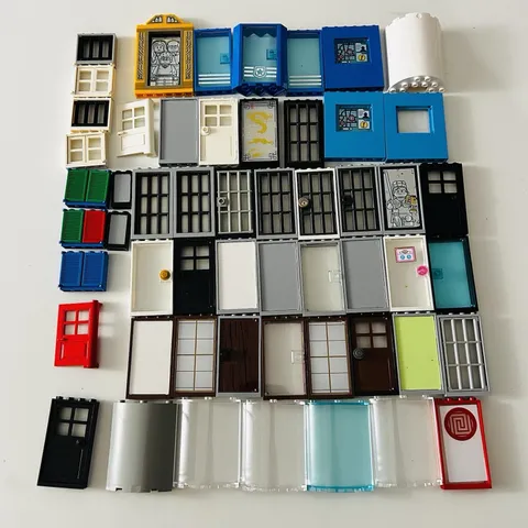 LEGO BULK LOT Jail doors windows frames castle Gray Brown Blue Cops