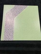 LEGO Light Green Baseplate Road32x32 Angled DrivewayCobblestone 4478px3 6419