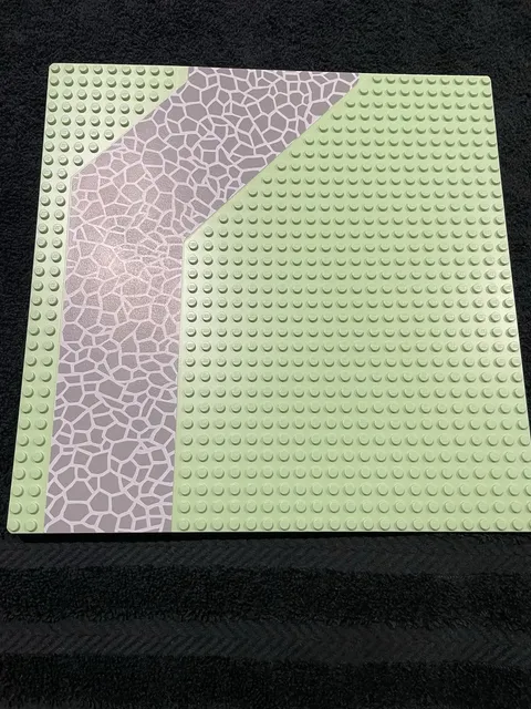 LEGO Light Green Baseplate Road32x32 Angled DrivewayCobblestone 4478px3 6419
