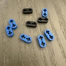 LEGO Beam 2 x 0.5 with Axle Holes (41677 / 44862) Blue Black 9 Pieces