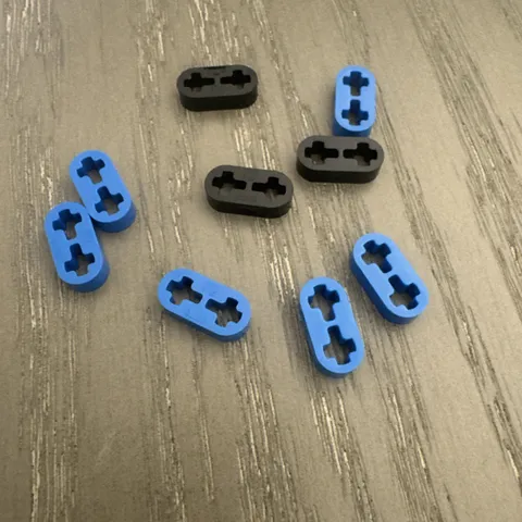 LEGO Beam 2 x 0.5 with Axle Holes (41677 / 44862) Blue Black 9 Pieces