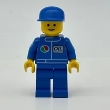 LEGO Minifigure Mechanic Octan Jumpsuit Blue Cap oct016 Vintage 1996 Classic