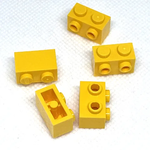 LEGO Parts - Yellow Brick 1 x 2 with Studs on 1 Side - No 11211 - QTY 5